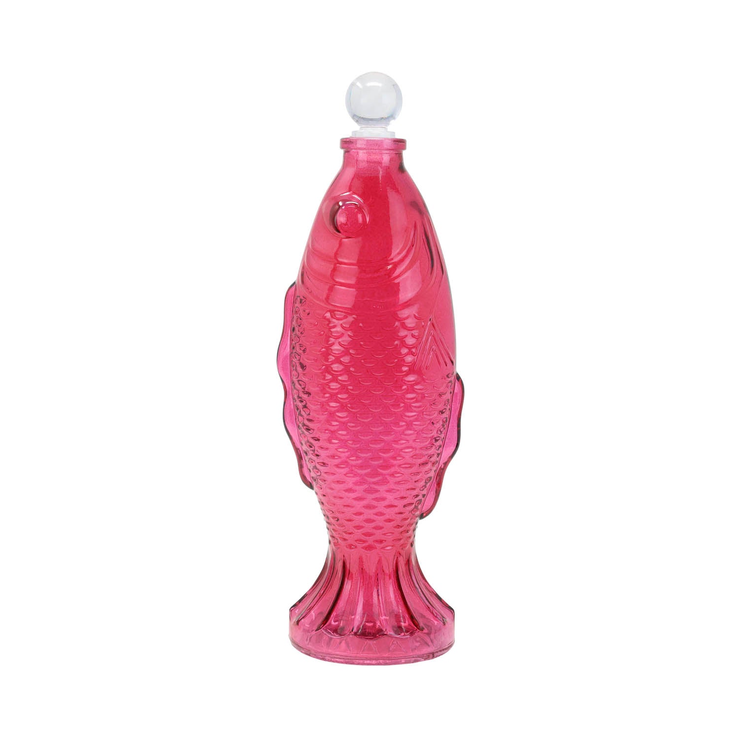 Fish Shaped Pink Glass Bottle