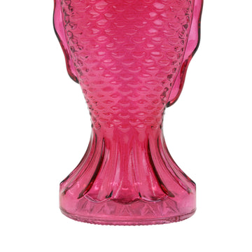 Fish Shaped Pink Glass Bottle