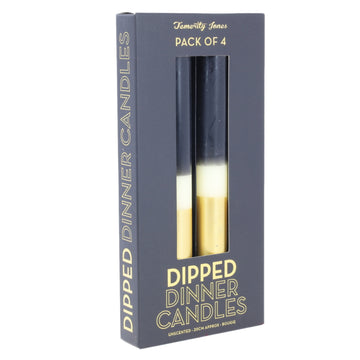 4Pcs Gold & Black Bohome Christmas Candle Set