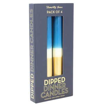 4Pcs Gold & Blue Bohome Christmas Candle Set