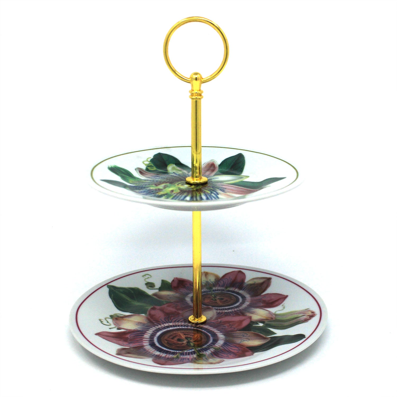 2-Tier Floral Porcelain Mini Cake Stand