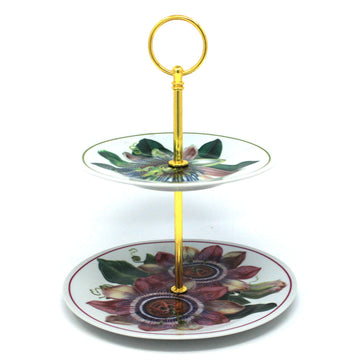 2-Tier Floral Porcelain Mini Cake Stand