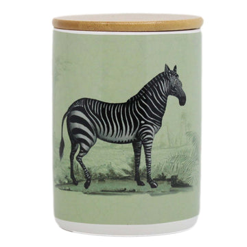 Vintage Zebra Ceramic Storage Jar