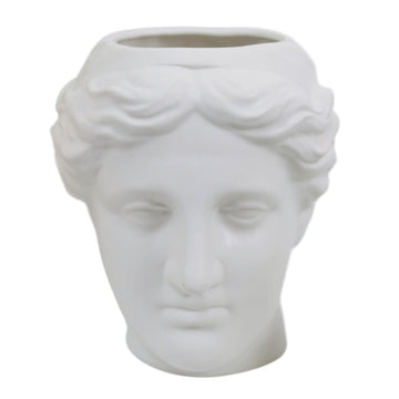 Black Monochrome Venus Head Shaped Succulent Plant Pot