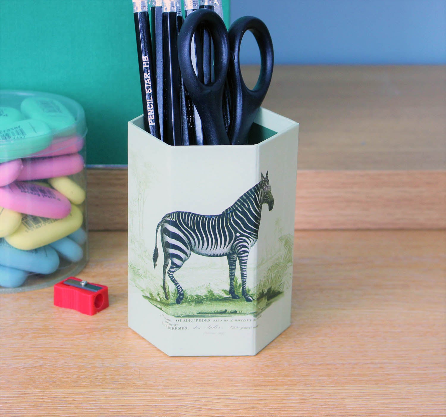 Vintage Zebra Desk Organiser