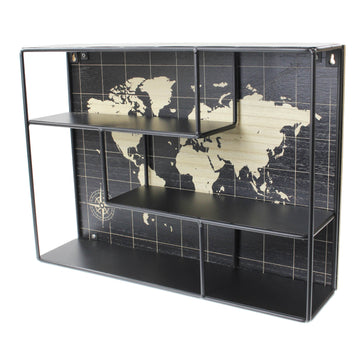 World Map Metal Shelf Traveller Display Unit