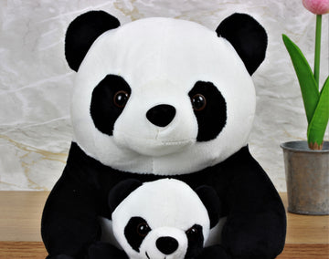 Adorable Black and White Panda Doorstop with Baby Home Door Stop Stopper Display