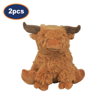2Pcs 24cm Highland Cow Novelty Door Stop