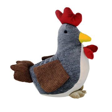24cm Grey Rooster Novelty Door Doorstop