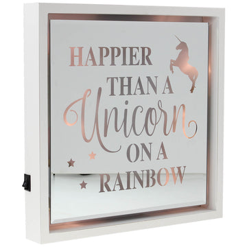 Unicorn Rainbow Slogan LED Plaque Free Stand Display