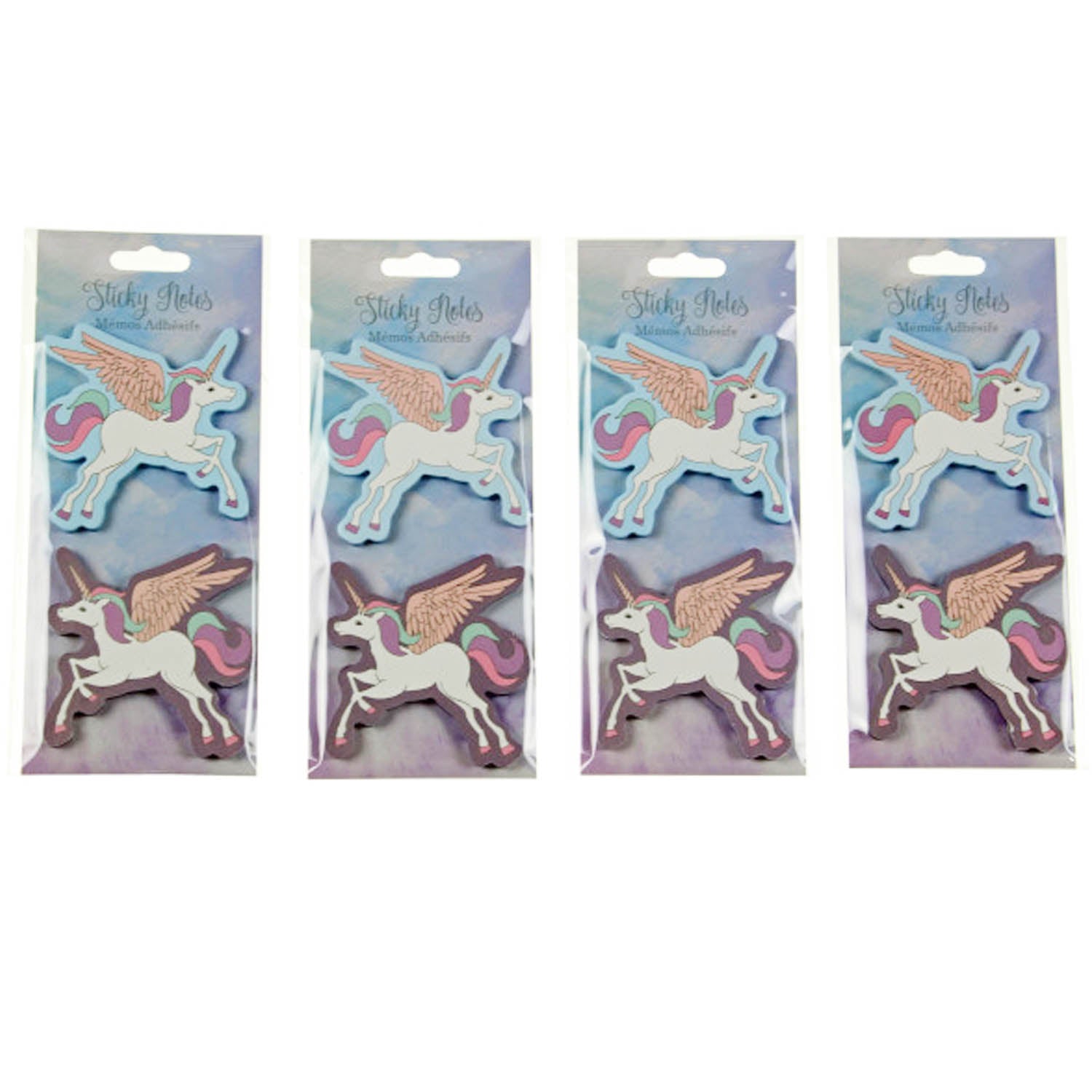 Set of 4 Unicorn Sticky Notes Bookmark Sheets Memo Sticker