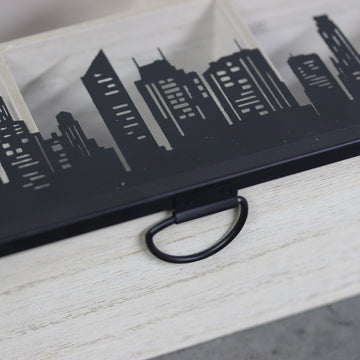 24cm Wooden City Tea Box