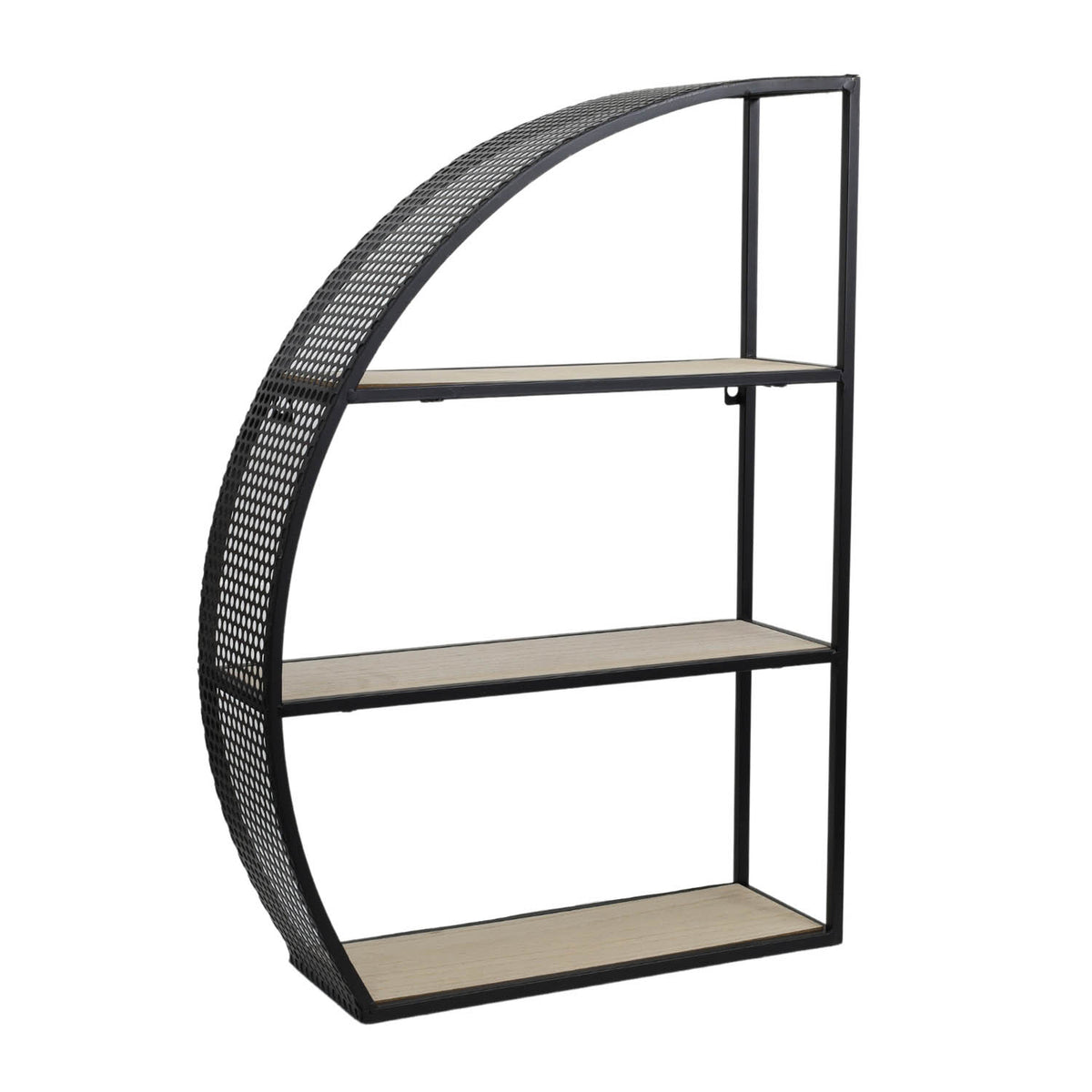 3 Tier Semi Circle Black Shelf Rack - Left Side