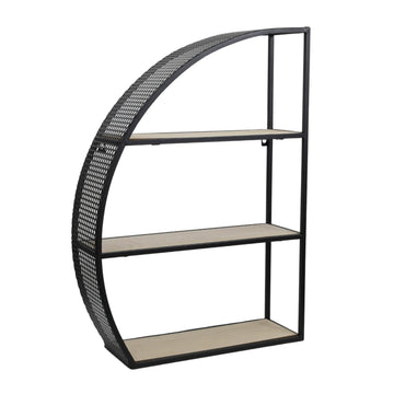3 Tier Semi Circle Black Shelf Rack - Left Side