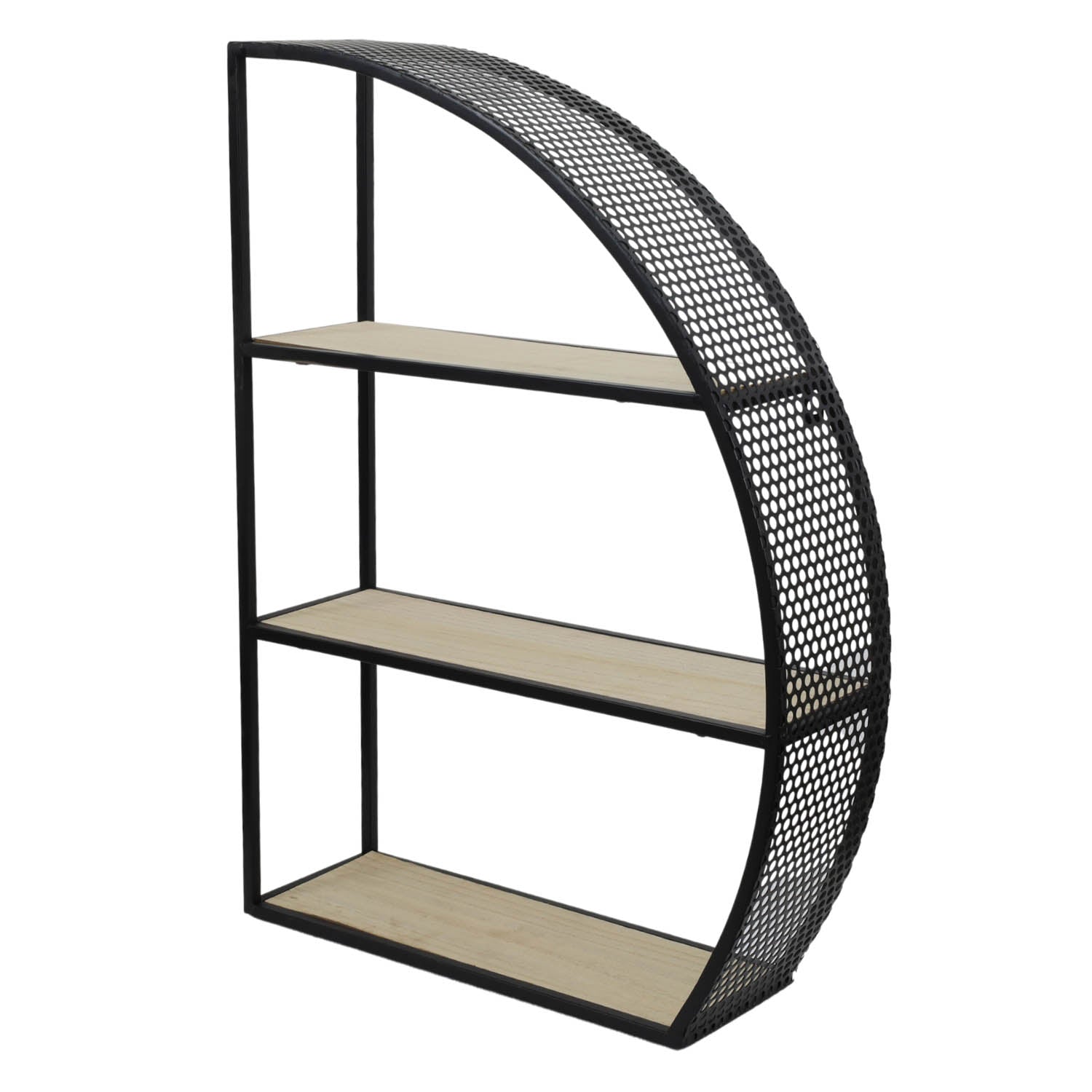 3 Tier Semi Circle Black Right Side Shelf Rack