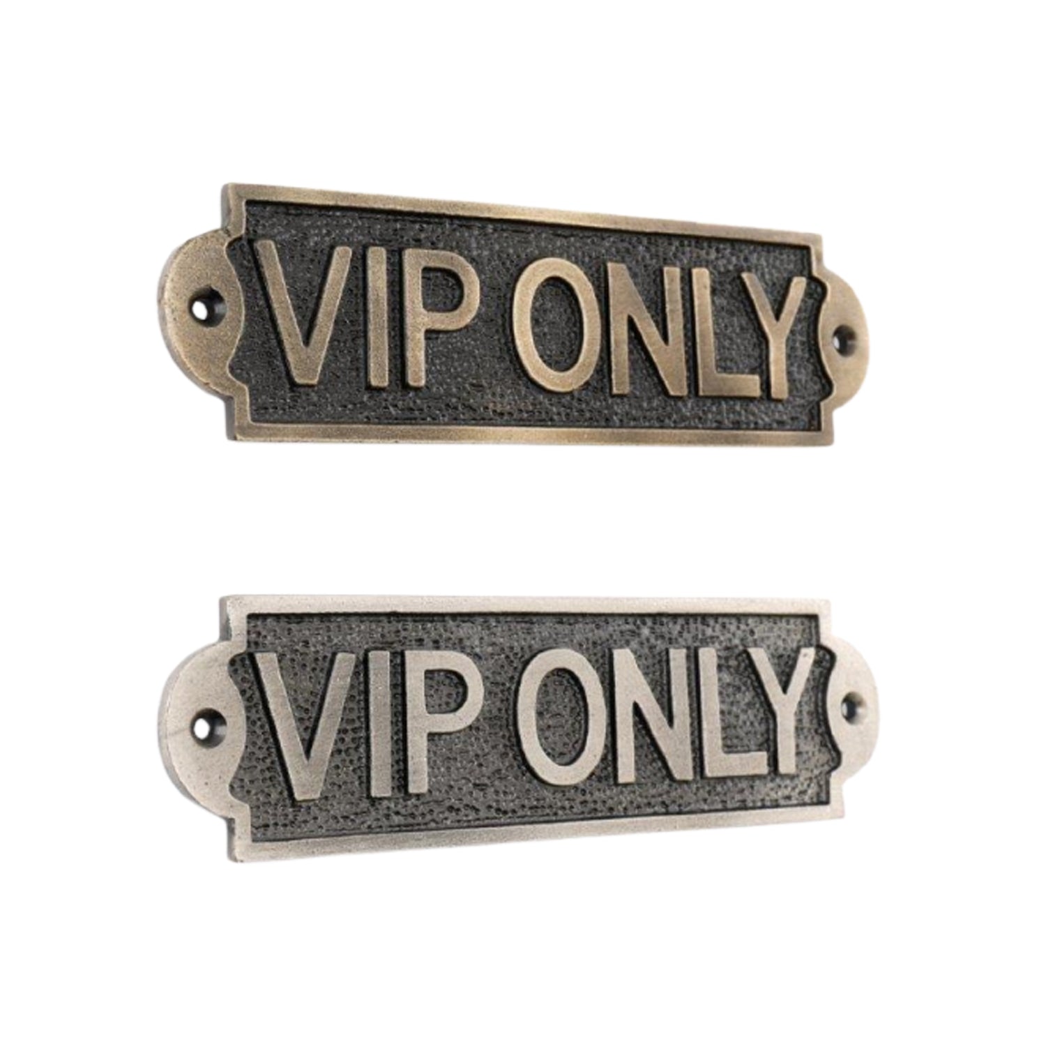 Metal VIP Only Signage Gold
