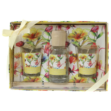 Oriental Lily & Chamomile Scented Candle And Reed Diffuser Set