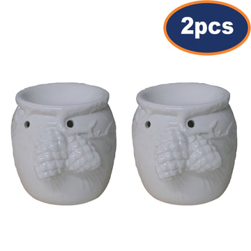 2Pcs White Ceramic Pines Wax Melt Holder