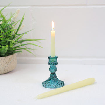 2Pcs White Tapered Unscented Dinner Candles