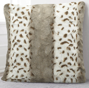 Faux Fur Animal Print Decorative Sofa Scatter Cushion Cover - Brown