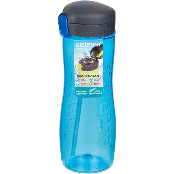 Sistema 800ml Tritan Quick Flip Blue Plastic Bottle