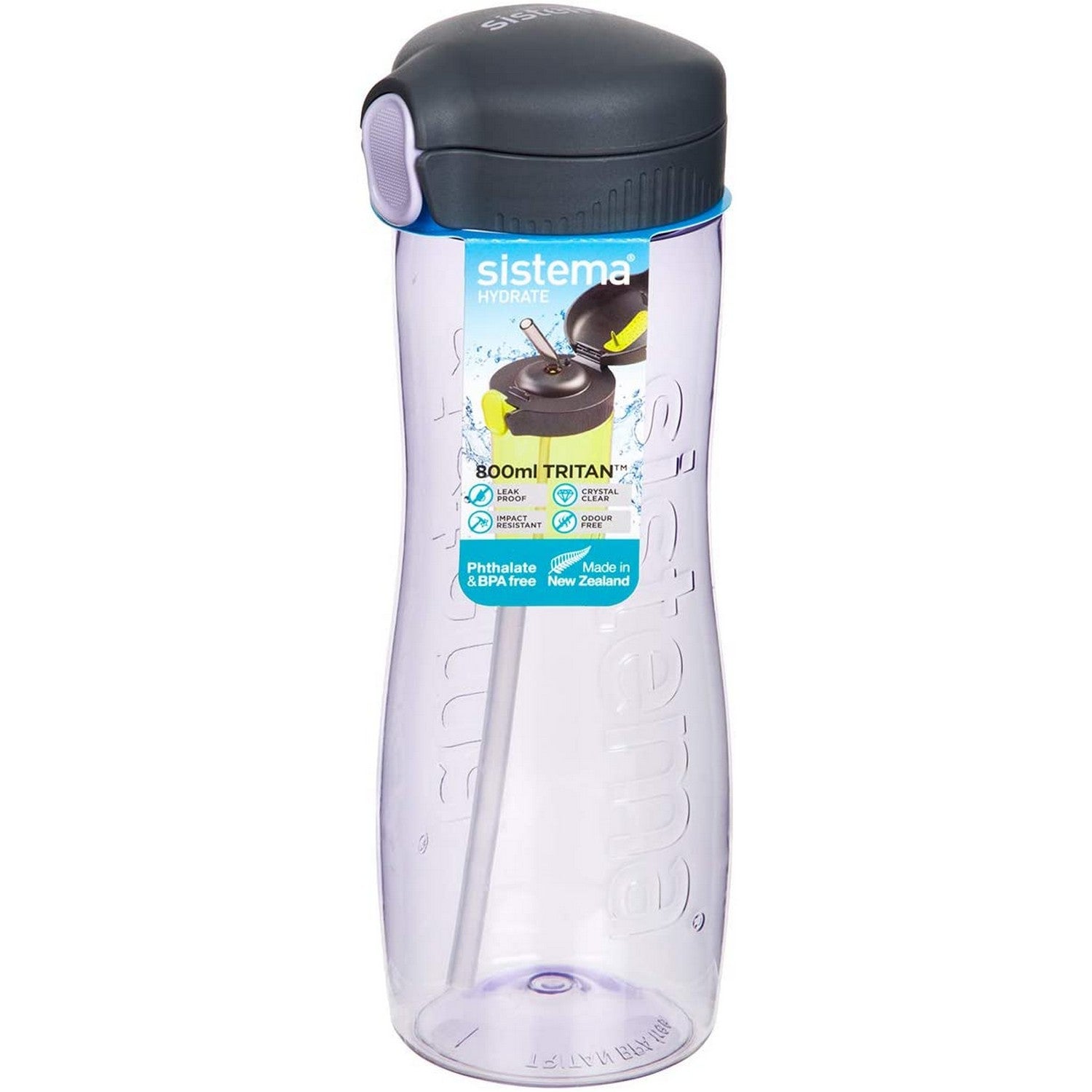 Sistema 800ml Tritan Quick Flip Lilac Plastic Bottle