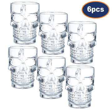 6Pcs Glass Skull Mug