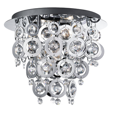 Nova Chrome 3 Light Fitting with Chrome Rings