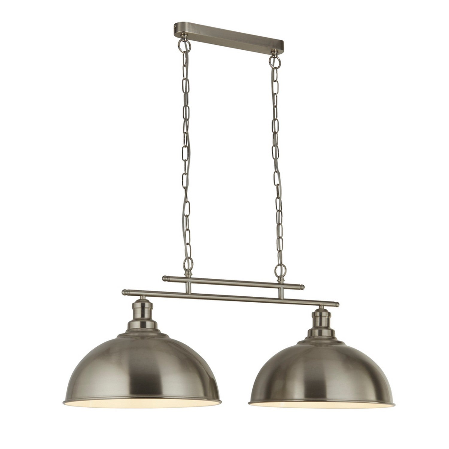 Fusion 2 Light Satin Silver Bar Ceiling Pendant