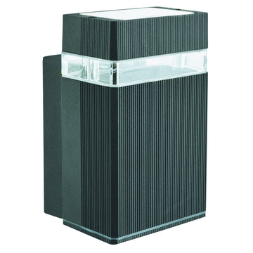 IP44 Black LED Outdoor Wall Light Lamp With Clear Diffuser