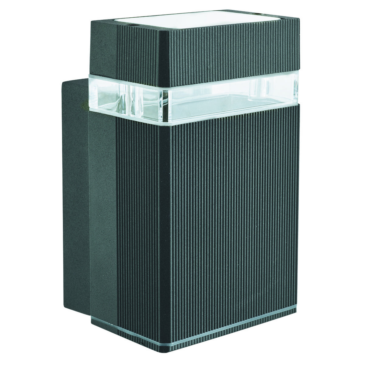 IP44 Black LED Outdoor Wall Light Lamp With Clear Diffuser