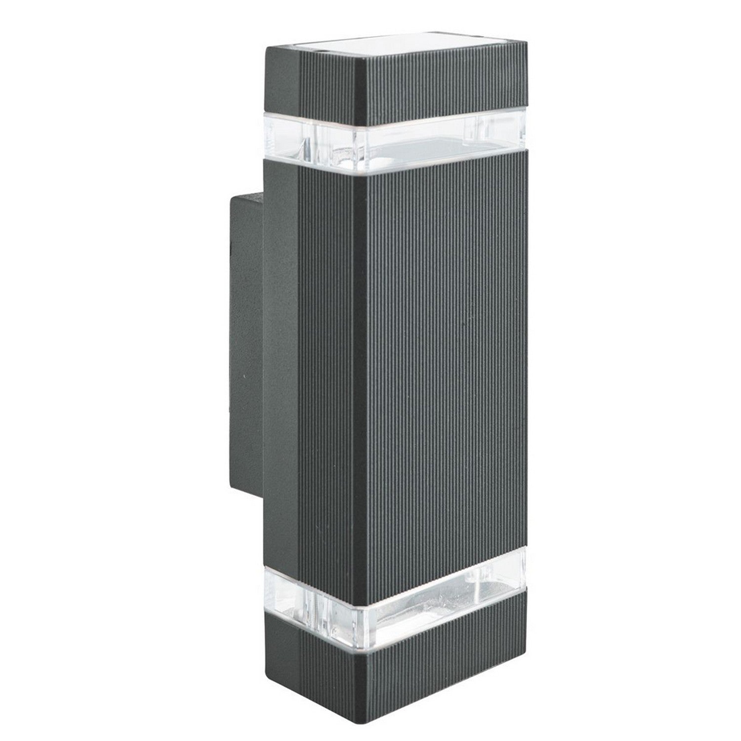 LED Black Outdoor Wall Light With Clear Diffuser