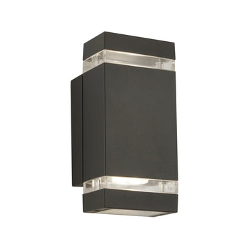 LED Grey Outdoor Wall Light with Clear Diffuser