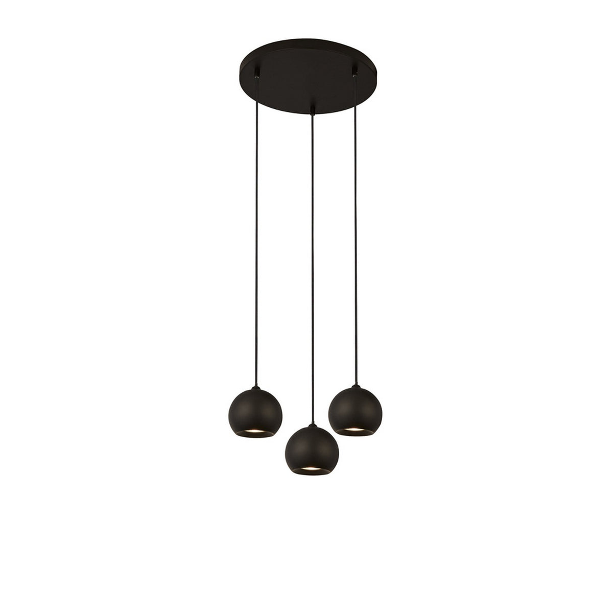 Eindhoven 3 Light Ceiling Pendant Black Metal