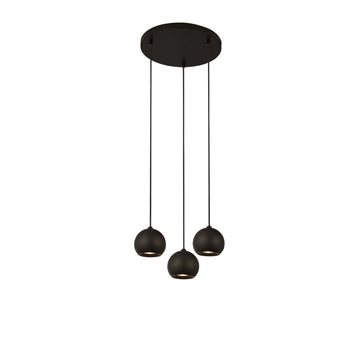 Eindhoven 3 Light Ceiling Pendant Black Metal