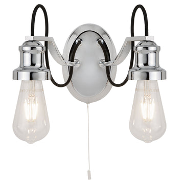 Olivia 2 Light Chrome Wall Light