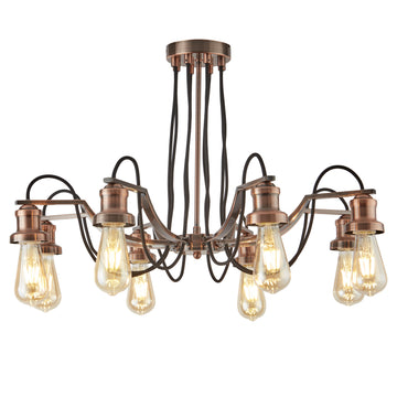 Olivia 8 Lights Antique Copper Chandelier