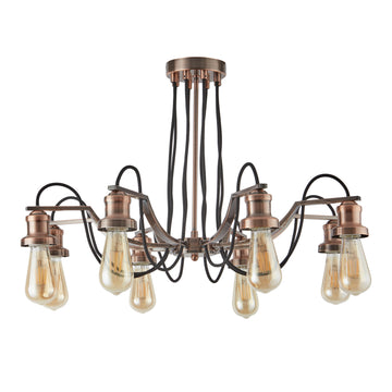 Olivia 8 Lights Antique Copper Chandelier