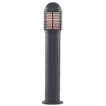 73cm Black Aluminium Ridged Top Bollard Post Light