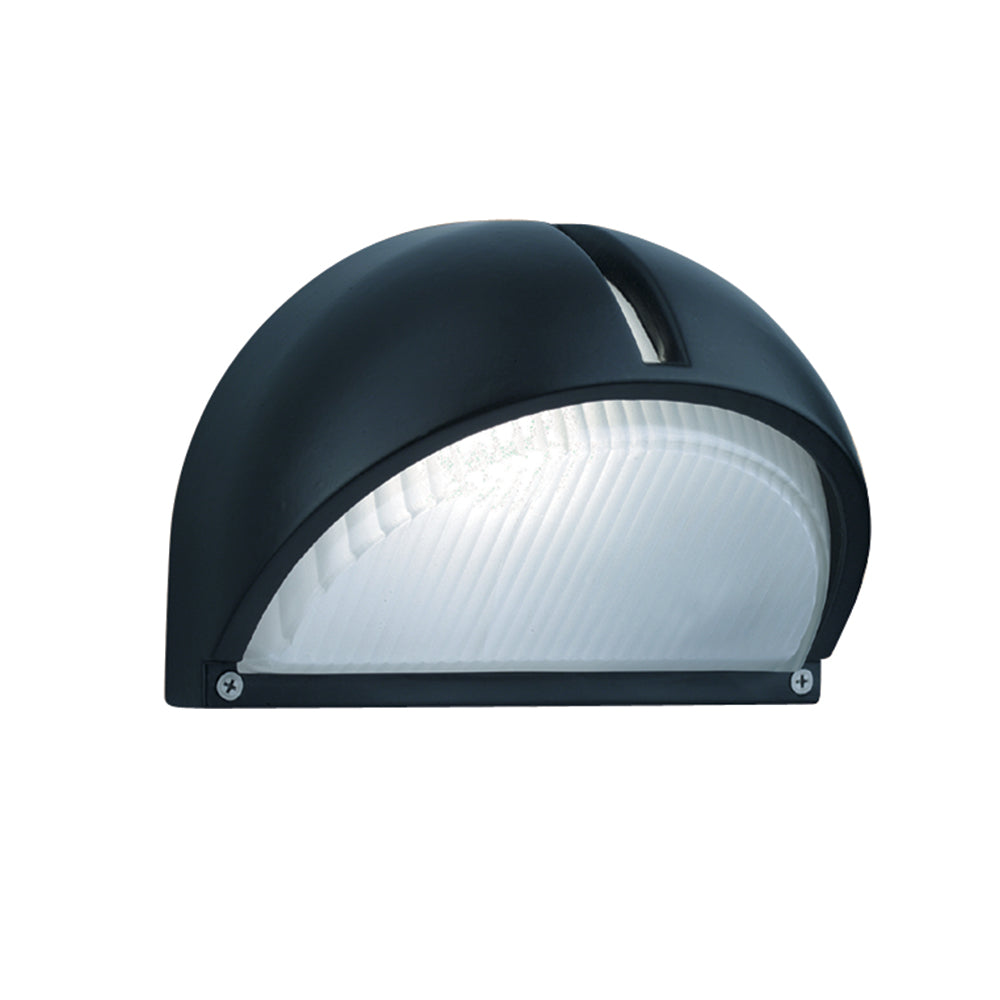 Black Die Cast Aluminium Half Moon Outdoor Wall Light