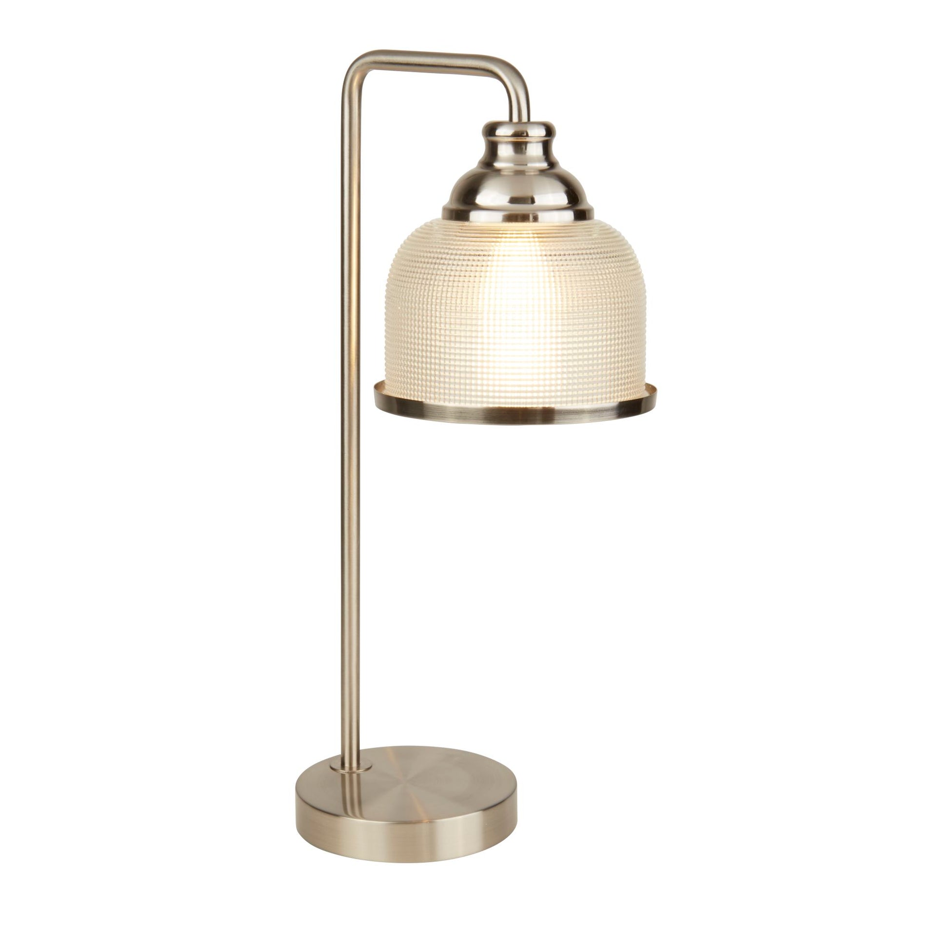 Bistro II Satin Silver & Halophane Glass Table Lamp