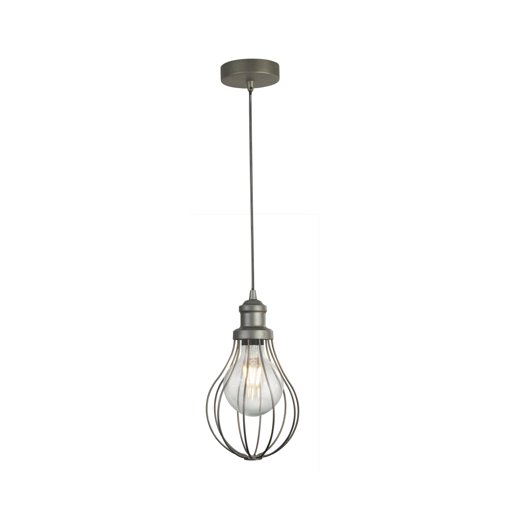 Searchlight Balloon Cage 1 Light Pendant Pewter