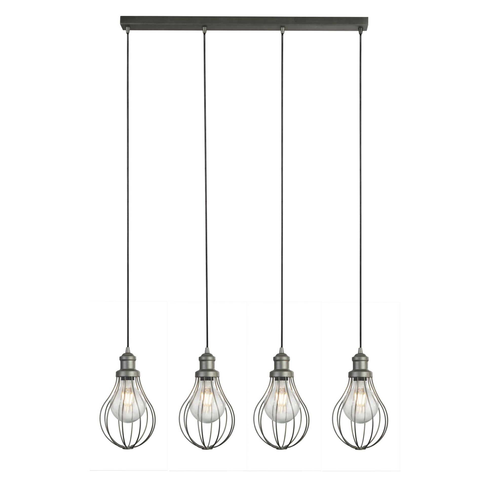 Balloon Cage 4 Light Pewter Ceiling Pendant