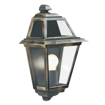 New Orleans Aluminium Black Gold Outdoor Garden Lighting Wall Light