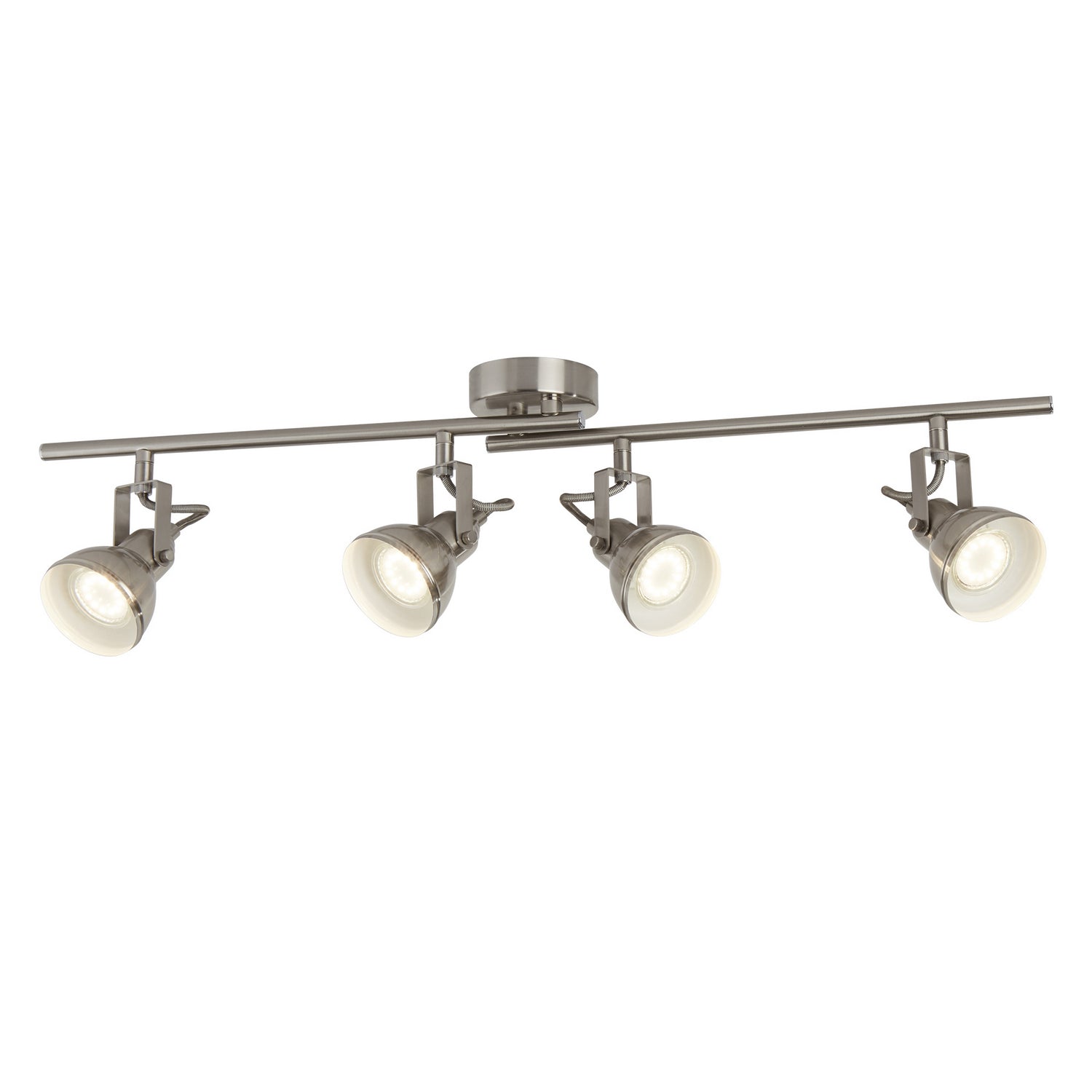 Focus 4 Lights Satin Silver Industrial Split Bar Spotlight