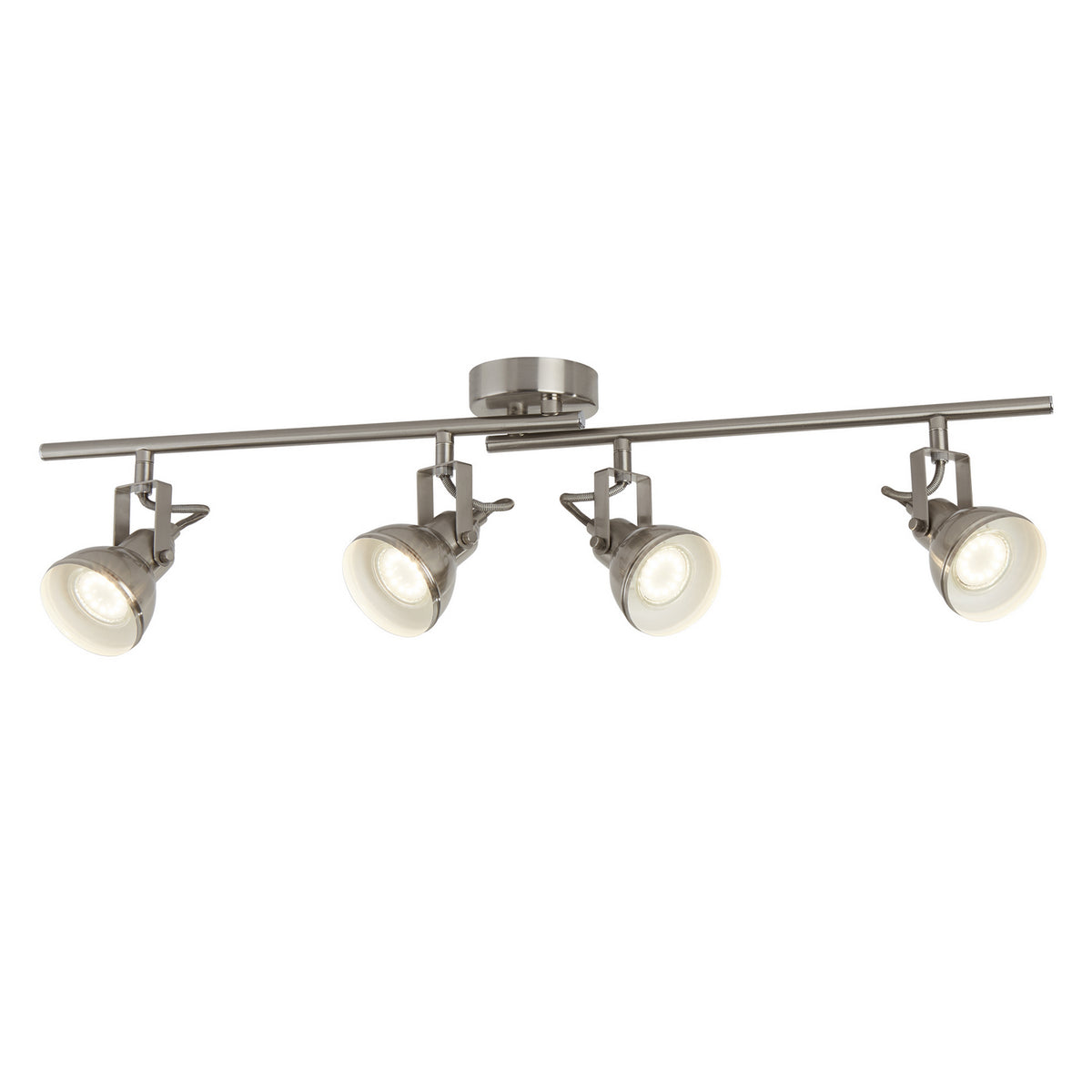 Focus 4 Lights Satin Silver Industrial Split Bar Spotlight