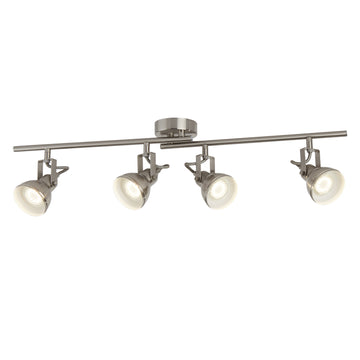 Focus 4 Lights Satin Silver Industrial Split Bar Spotlight