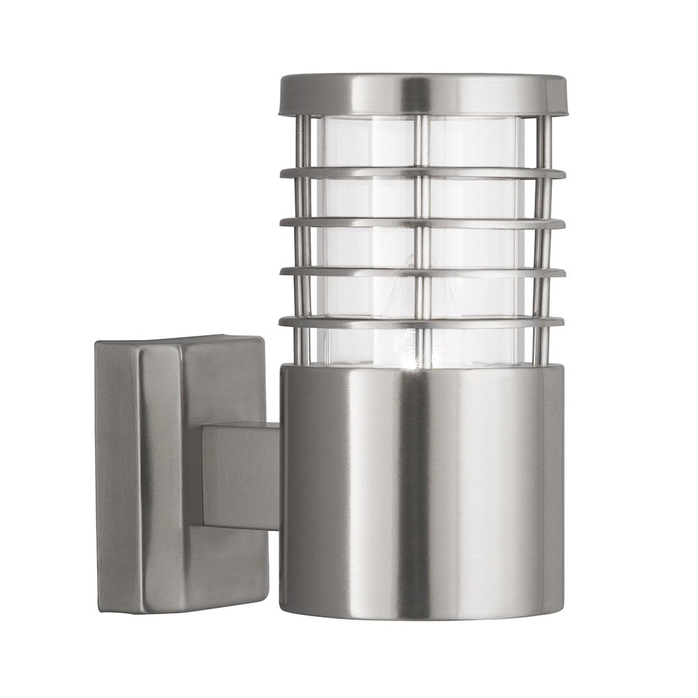 Satin Silver Stainless Steel Outdoor Wall Light
