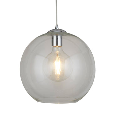 Balls 30cm Chrome Transparent Glass Shade Pendant Light