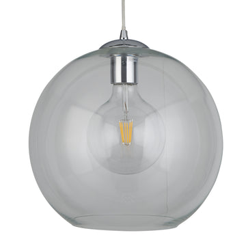 Balls 30cm Chrome Transparent Glass Shade Pendant Light